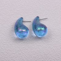 1 Pair IG Style Simple Style Water Droplets Spray Paint Arylic Ear Studs sku image 6