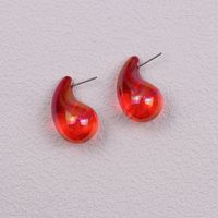 1 Pair IG Style Simple Style Water Droplets Spray Paint Arylic Ear Studs main image 2