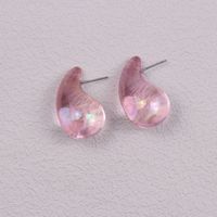 1 Pair IG Style Simple Style Water Droplets Spray Paint Arylic Ear Studs sku image 2