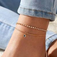 Vacation Beach Tropical Devil's Eye Star Heart Shape Zircon Copper Wholesale Anklet main image 3