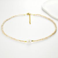 Fashion Solid Color Artificial Crystal Mother Pearl Shellfish Beaded Women's Necklace sku image 17