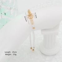Simple Style Commute Color Block Polyester Copper Plating Inlay Zircon K Gold Plated Couple Bracelets sku image 1