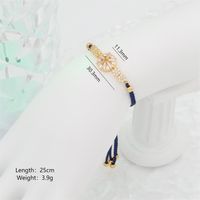 Simple Style Commute Color Block Polyester Copper Plating Inlay Zircon K Gold Plated Couple Bracelets sku image 3
