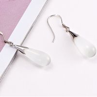 1 Pair Elegant Modern Style Classic Style Water Droplets Inlay Copper Opal Drop Earrings main image 3