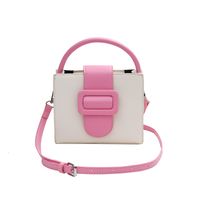Women's Medium Pu Leather Color Block Solid Color Vintage Style Classic Style Sewing Thread Magnetic Buckle Crossbody Bag sku image 2