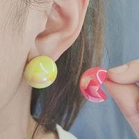 1 Pair IG Style Simple Style Round Plating Arylic Ear Studs main image 1