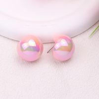 1 Pair IG Style Simple Style Round Plating Arylic Ear Studs main image 5