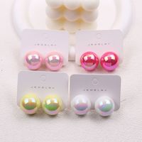 1 Pair IG Style Simple Style Round Plating Arylic Ear Studs main image 3