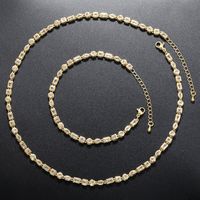 Cobre Chapados en oro de 18k Elegante Lujoso Brillante Enchapado Embutido Irregular Ronda Circón Pulsera Collar main image 1