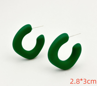 1 Pair Cute Lady Sweet Geometric Round Stoving Varnish Arylic Hoop Earrings main image 2