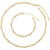 Copper 18K Gold Plated Elegant Luxurious Shiny Plating Inlay Irregular Round Zircon Bracelets Necklace main image 9