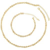 Le Cuivre Plaqué Or 18K Élégant Luxueux Brillant Placage Incruster Irrégulier Rond Zircon Bracelets Collier main image 9