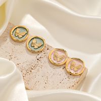 1 Pair Casual Elegant Vacation Butterfly Copper 18K Gold Plated Ear Studs main image 2
