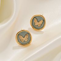 1 Pair Casual Elegant Vacation Butterfly Copper 18K Gold Plated Ear Studs main image 4