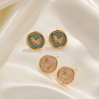 1 Pair Casual Elegant Vacation Butterfly Copper 18K Gold Plated Ear Studs main image 3