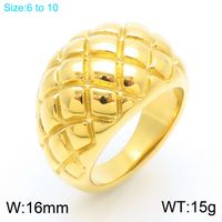 Basic Modern Style Classic Style Argyle 304 Stainless Steel 18K Gold Plated Rings In Bulk sku image 6