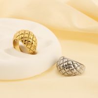 Basic Modern Style Classic Style Argyle 304 Stainless Steel 18K Gold Plated Rings In Bulk main image 3