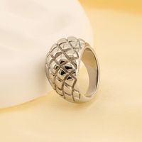 Basic Modern Style Classic Style Argyle 304 Stainless Steel 18K Gold Plated Rings In Bulk sku image 2