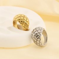 Basic Modern Style Classic Style Argyle 304 Stainless Steel 18K Gold Plated Rings In Bulk main image 4