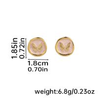 1 Pair Casual Elegant Vacation Butterfly Copper 18K Gold Plated Ear Studs sku image 2