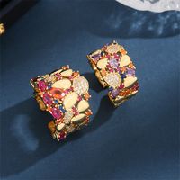 Copper 18K Gold Plated Glam Luxurious Classic Style Plating Inlay Irregular Zircon Open Rings main image 4