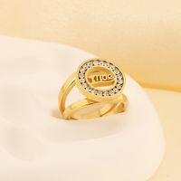 Basic Modern Style Classic Style Letter Heart Shape Solid Color 304 Stainless Steel 18K Gold Plated Rings In Bulk main image 5