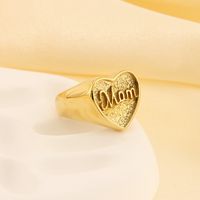 Basic Modern Style Classic Style Letter Heart Shape Solid Color 304 Stainless Steel 18K Gold Plated Rings In Bulk main image 7