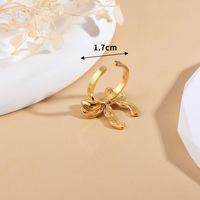 Sweet Simple Style Bow Knot 304 Stainless Steel 18K Gold Plated Open Rings In Bulk main image 2