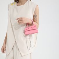 Women's Small Pu Leather Solid Color Classic Style Streetwear Sewing Thread Magnetic Buckle Crossbody Bag main image 2