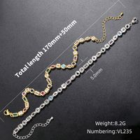 Copper 18K Gold Plated Elegant Luxurious Shiny Plating Inlay Irregular Round Zircon Bracelets Necklace main image 7