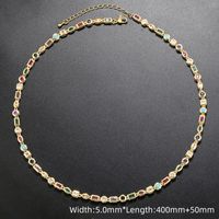 Copper 18K Gold Plated Elegant Luxurious Shiny Plating Inlay Irregular Round Zircon Bracelets Necklace main image 6