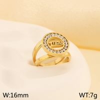 Básico Estilo Moderno Estilo Clásico Letra Forma De Corazón Color Sólido Acero Inoxidable 304 Chapados en oro de 18k Anillos Al Mayoreo sku image 11