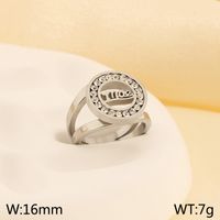 Basic Modern Style Classic Style Letter Heart Shape Solid Color 304 Stainless Steel 18K Gold Plated Rings In Bulk main image 2