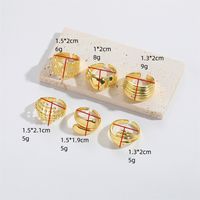 Copper Gold Plated Vintage Style Simple Style Plating Solid Color Open Rings main image 2