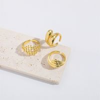 Kupfer Vergoldet Vintage-Stil Einfacher Stil Überzug Einfarbig Offener Ring main image 4