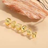 Copper Gold Plated Vintage Style Simple Style Plating Solid Color Open Rings main image 6