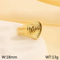 Basic Modern Style Classic Style Letter Heart Shape Solid Color 304 Stainless Steel 18K Gold Plated Rings In Bulk sku image 6