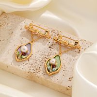 IG Style Vintage Style Flower Alloy Copper Chain Inlay Artificial Crystal Freshwater Pearl Zircon Women's Brooches 1 Piece main image 1