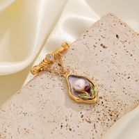 IG Style Vintage Style Flower Alloy Copper Chain Inlay Artificial Crystal Freshwater Pearl Zircon Women's Brooches 1 Piece main image 5
