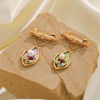 IG Style Vintage Style Flower Alloy Copper Chain Inlay Artificial Crystal Freshwater Pearl Zircon Women's Brooches 1 Piece main image 2