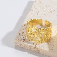 Copper Gold Plated Vintage Style Simple Style Plating Solid Color Open Rings sku image 5