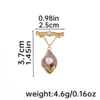 IG Style Vintage Style Flower Alloy Copper Chain Inlay Artificial Crystal Freshwater Pearl Zircon Women's Brooches 1 Piece sku image 2