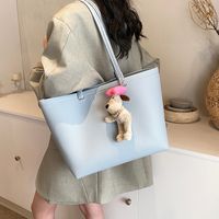 Women's Large Pu Leather Solid Color Basic Classic Style Sewing Thread Magnetic Buckle Tote Bag main image 5