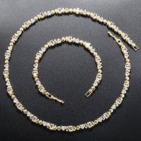 Copper 18K Gold Plated Casual Exaggerated Plating Inlay Water Droplets Zircon Bracelets Necklace main image 1