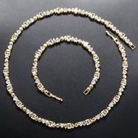 Copper 18K Gold Plated Casual Exaggerated Plating Inlay Water Droplets Zircon Bracelets Necklace main image 9