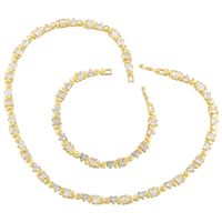 Copper 18K Gold Plated Casual Exaggerated Plating Inlay Water Droplets Zircon Bracelets Necklace main image 7