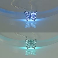 Copper Romantic Sweet Luminous Butterfly Pendant Necklace main image 1