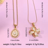 304 Stainless Steel Copper 18K Gold Plated Glam Hip-Hop Shiny Plating Inlay Water Droplets Windmill Zircon main image 2