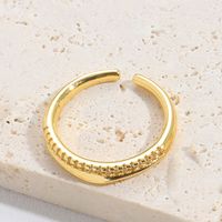 Copper Gold Plated Vintage Style Simple Style Plating Inlay Solid Color Zircon Open Rings main image 6