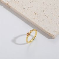 Copper Gold Plated Vintage Style Simple Style Plating Inlay Solid Color Zircon Open Rings main image 8